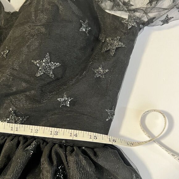 Lirika Matoshi Sz XL Teuta Tulle Dress Star Embellished in Black - Picture 12 of 16